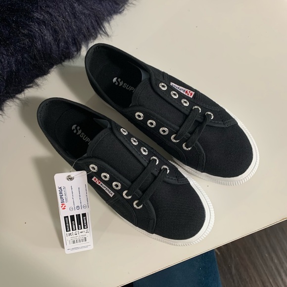 * NEW Superga 2790 Platform Sneaker Black & White - Picture 4 of 8